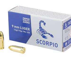 SCORPIO AMMO 9MM 115GR FMJ 50/1000