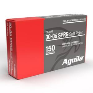 Aguila Rifle Ammunition 30-06 Sprg 150gr SP 2900 fps 20/ct