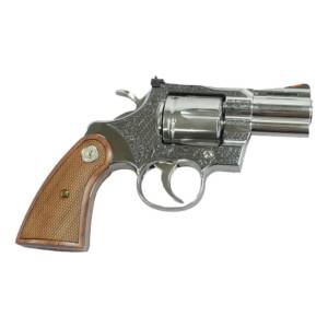 Colt Python Handgun .357 Mag 6rd Capacity 2.5" Barrel Historic Wood Medallion Grips with Filigree Frame and Barrel