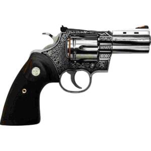 Colt Python "Filigree Frame" Handgun .357 Mag 6rd Capacity 3" Barrel Stainless Finish Wood Grips
