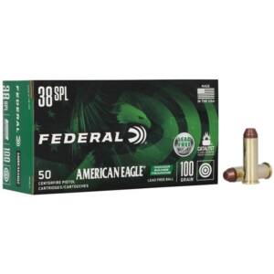 Federal American Eagle IRT Lead Free Handgun Ammunition .38 Spl 100gr FMJ 960 fps 50/ct