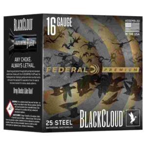 Federal Black Cloud Waterfowl Shotshells 16ga 2-3/4" 7/8oz 1450fps #4 25/ct