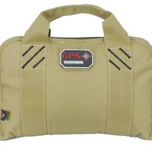 G-Outdoors Double Pistol Case with Magazine Storage & Dump Cup-Tan