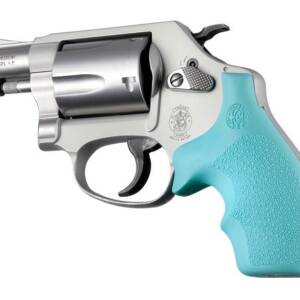 Hogue Rubber Bantam Style Grip for S&W J Frame Round Butt - Aqua