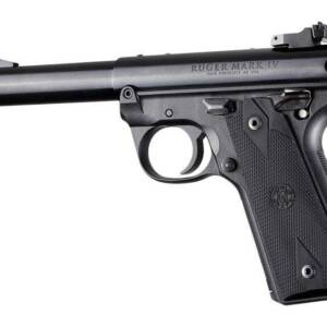 Ruger 22/45 MKIV Rubber Grip Panels Checkered W/Diamonds Black