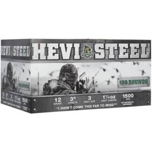 HEVI-Shot HEVI-Steel Shotshells 12ga 3" 1-1/4oz 1500 fps #3 100/ct