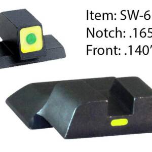 Ameriglo CAP Tritium Night Sights for S&W M&P Shield / Front Tritium - Green / Front Outline - LumiGreen / Style - CAP / Rear Paint Bar - LumiGreen