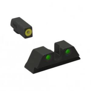 Meprolight ML41766 Hyper-Bright Yellow Ring Front/Green Rear Sights for S&W M&P Fullsize Compact Subcompact (Not Shield Models)