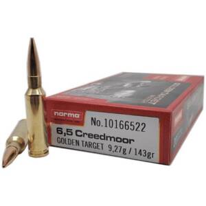 Norma Golden Target Rifle Ammunition 6.5 Creeedmoor 130gr BTHP 2851 fps 20/ct