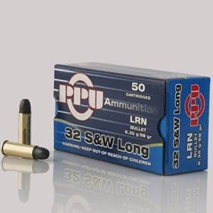 PPU Handgun Ammunition .32 S&W Long 98 gr LRN 705 fps 50/ct