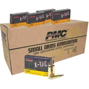 PMC X-Tac Green Tip Rifle Ammunition 5.56mm 62 gr FMJ 2920 fps 1000/ct Case (50-20/ct Boxes)