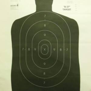 Speedwell Official NRA Police Qualification Silhouette Police Silhouette - Black - 50 yd. 24" X 45" 100/Pack