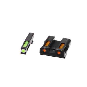 HIVIZ LiteWave H3 sight Orange/Green LitePipe/White front ring fits Glock Models Chambered in 9mm Luger 40 S&W and .357 Sig