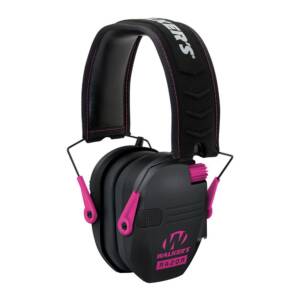 Walker's Game Razor Slim Shooter Folding Ear Muffs-Pink