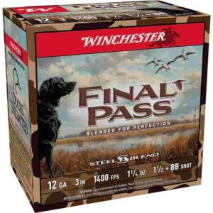 Winchester Final Pass Shotshells 12 ga 3" 1-1/4 oz 1400 fps #1.5 & #BB 25/ct