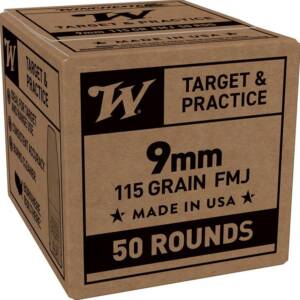 Winchester Service Grade Handgun Ammunition 9mm Luger 115gr FMJ 1300fps 50/ct
