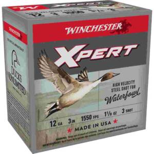 Winchester Xpert High-Velocity Steel Shotshells 12 ga 2-3/4" 1-1/16 oz 1550 fps #3 25/ct