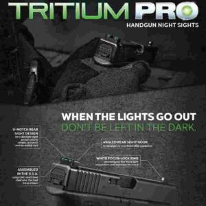 Truglo Tritium Pro Night Sights Fit Kahr Arms K MK P PM T&TP Models with New Dovetail (Post-2004) - Front Outline White/Rear Green