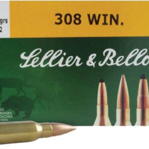 Sellier & Bellot Rifle Ammunition .308 Win 180 gr FMJ  - 20/box