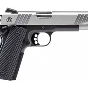 Bersa B1911 Pistol - Brushed Stainless | .45 ACP | 5" Barrel | 8rd | Black Frame