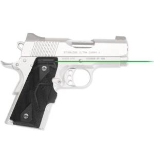 Crimson Trace LG-404G Front Activation Green Handgun Lasergrips for 1911 Compact Black