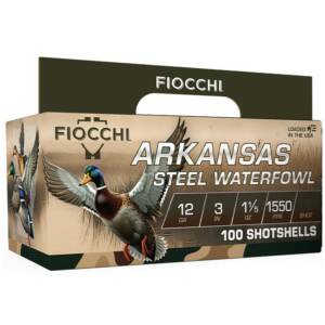 Fiocchi Arkansas Steel Waterfowl Shotshells 12ga 3" 1-1/5oz 1550 fps #3 100/ct