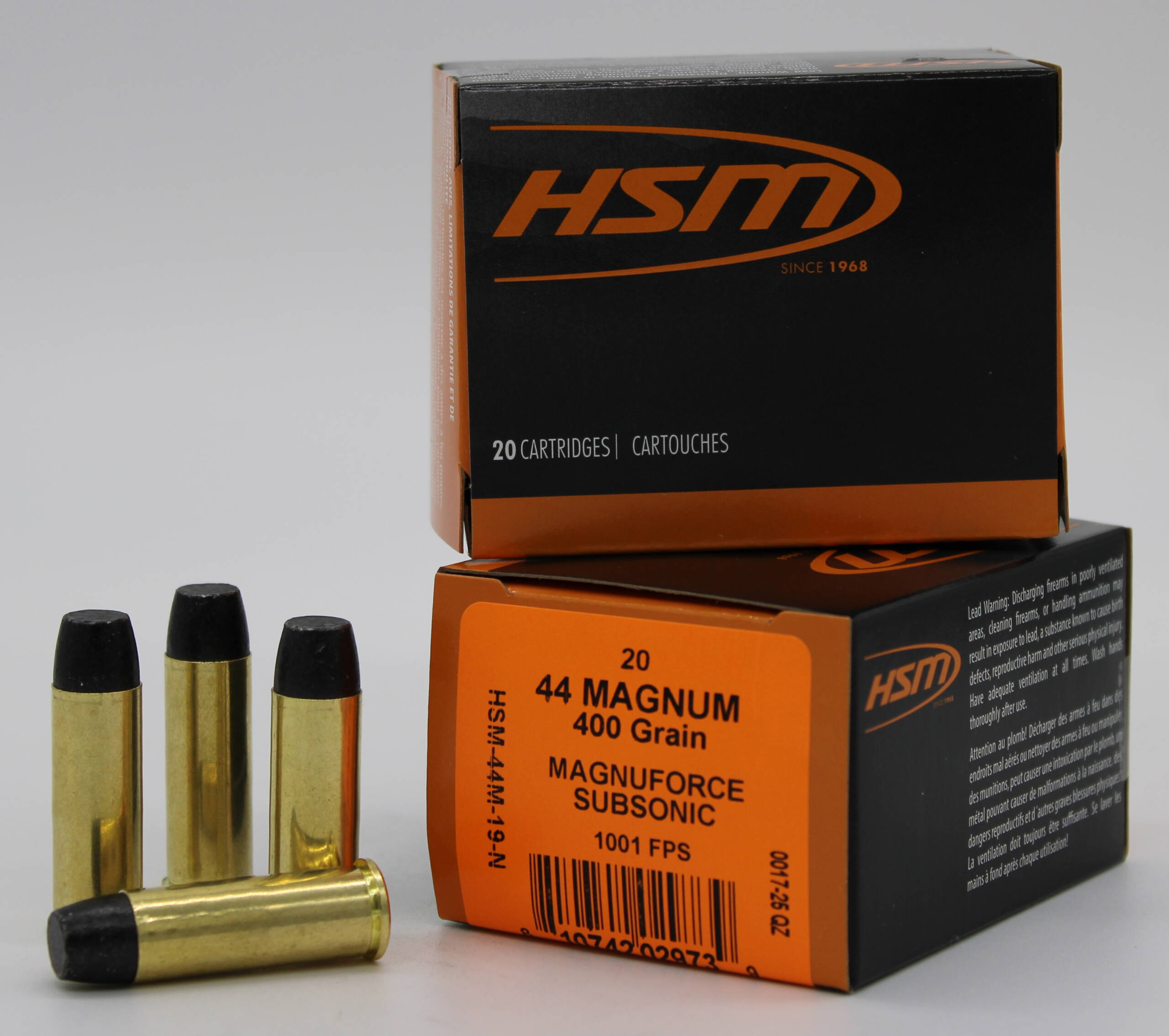 HSM SUBSONIC 44MAG HITEK 400GR HCFN 20/20