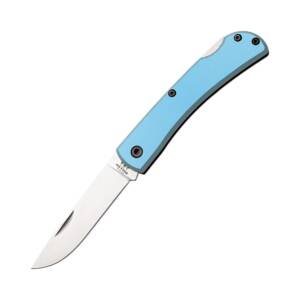 Bear & Son Locking Farmhand Folding Knife 2-3/4" Drop Point Blade Blue with Clip