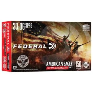 Federal American Eagle 250th Rifle Ammunition .30-06 Sprg 150gr FMJ  2740 fps 20/ct