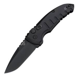 Hogue A01-Microswitch Automatic Folder Knife 2-3/4" Drop Point Blade Black