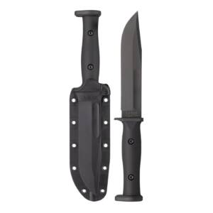 KA-BAR Slabby Fixed Blade Knife 6-9/10? 1095 Cro-Van Nylon Handle Black