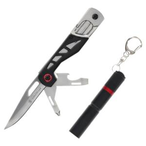 Smith & Wesson Multitool Folding Knife 3" Drop Point Blade Black with Light
