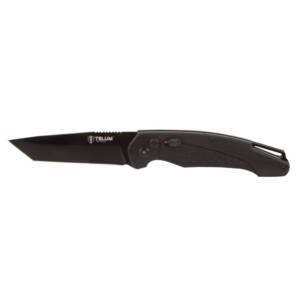 Telum Titan Tactical Automatic Folding Knife 4" Tanto Blade Black