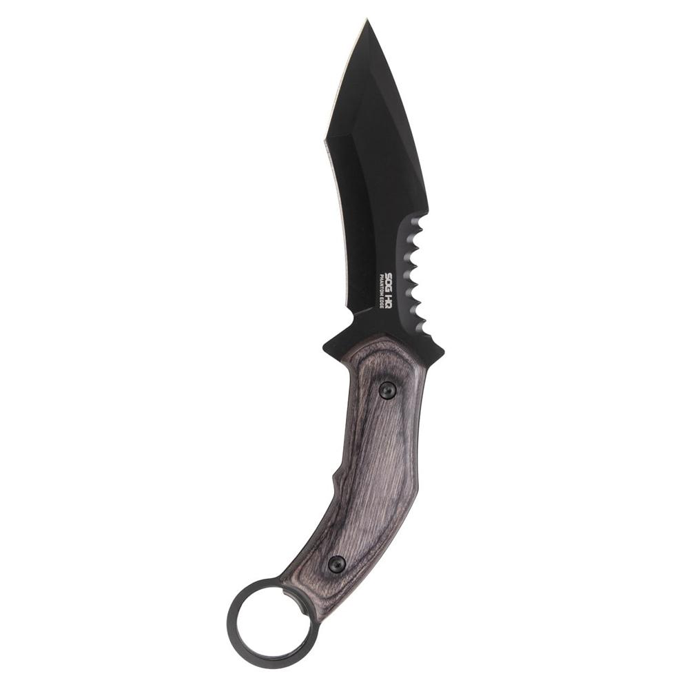 SOG Knives Phantom Edge Fixed Knife 4-3/4 Tanto Blade Black