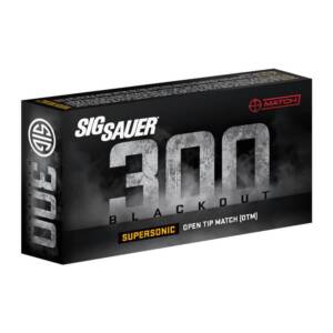 Sig Sauer Supersonic Open Tip Match Rifle Ammunition .300 AAC Blackout 125gr OTM 2200 fps 20/ct