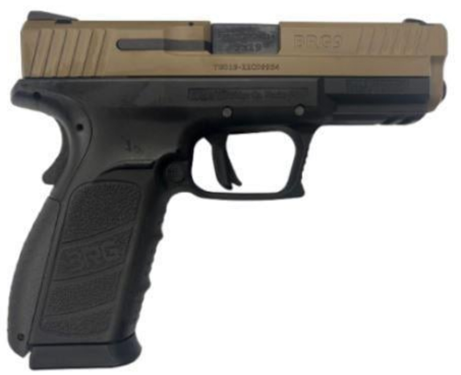 BRG 9 9MM BLACK FRAME FDE SLIDE