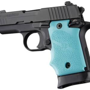 Hogue Rubber Grip with Finger Grooves for SIG Sauer P938 Ambi Safety-Aqua