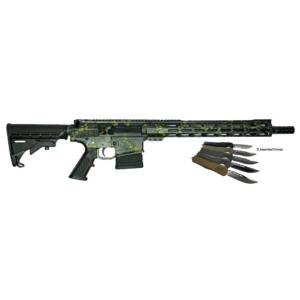 Great Lakes AR-15 Rifle .308 Win 20rd Magazine 16" Barrel Lichen Black with 5 OTF 3-1/2" Blade Knives