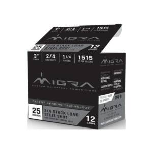Migra Steel Waterfowl Stacked Shotshell 12ga 3" 1-1/4 oz 1515 fps #2 & #4 25/ct