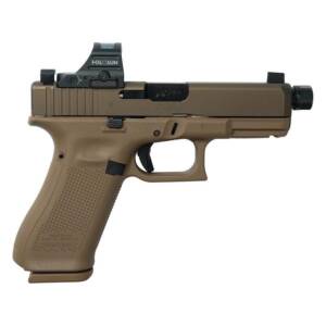 Glock V-Series Model 19x w/HUSH Slide Lock Handgun 9mm Luger 17rd Magazines (3) 4.6" Threaded Barrel Holosun 407C FDE USA