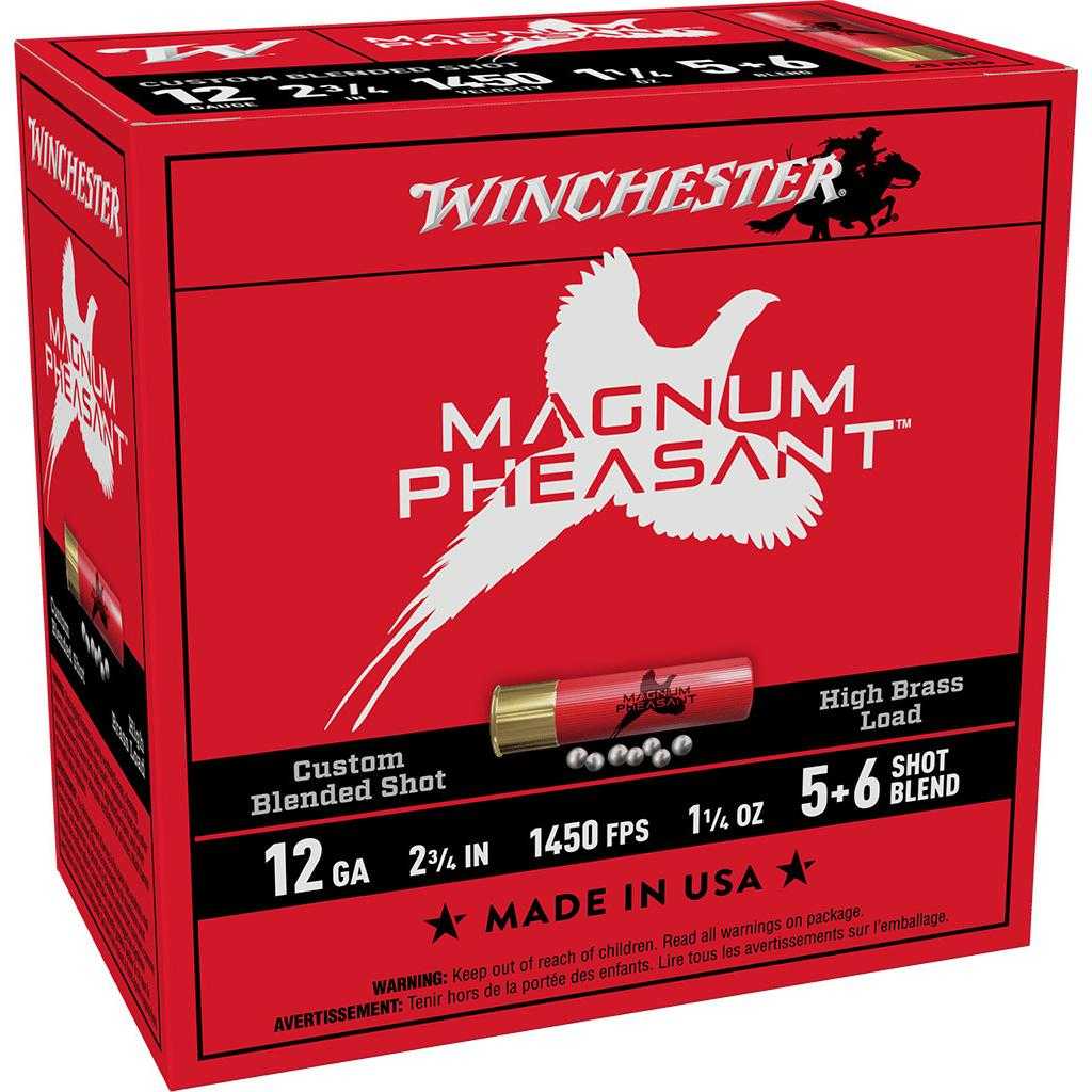 Winchester Magnum Pheasant Shotshells 12ga 2-3/4" 1-3/8oz 1450 fps #5&6 25/ct